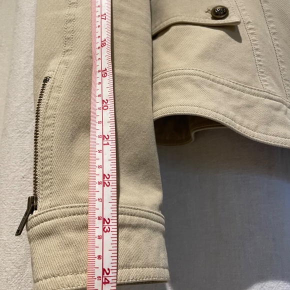 BETSEY JOHNSON khaki tan skull buttons denim jean military jacket, size 0 - Picture 12 of 13